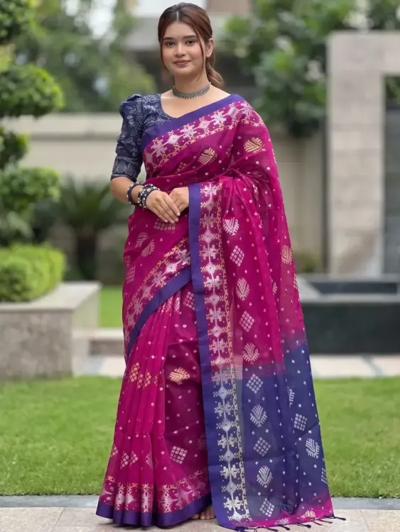 টাঙ্গাইলের টেনসিল জামদানি শাড়ি - JM1